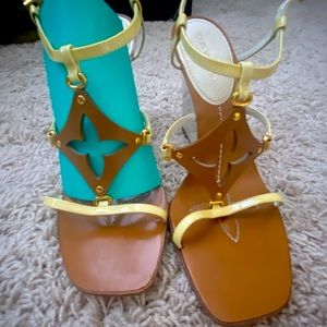 Authentic Louis Vuitton Strappy Logo Sandals size 38
